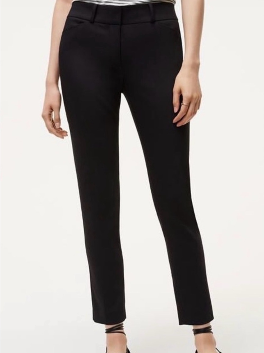 LOFT Outlet Black Curvy Skinny Ankle Women's Pants